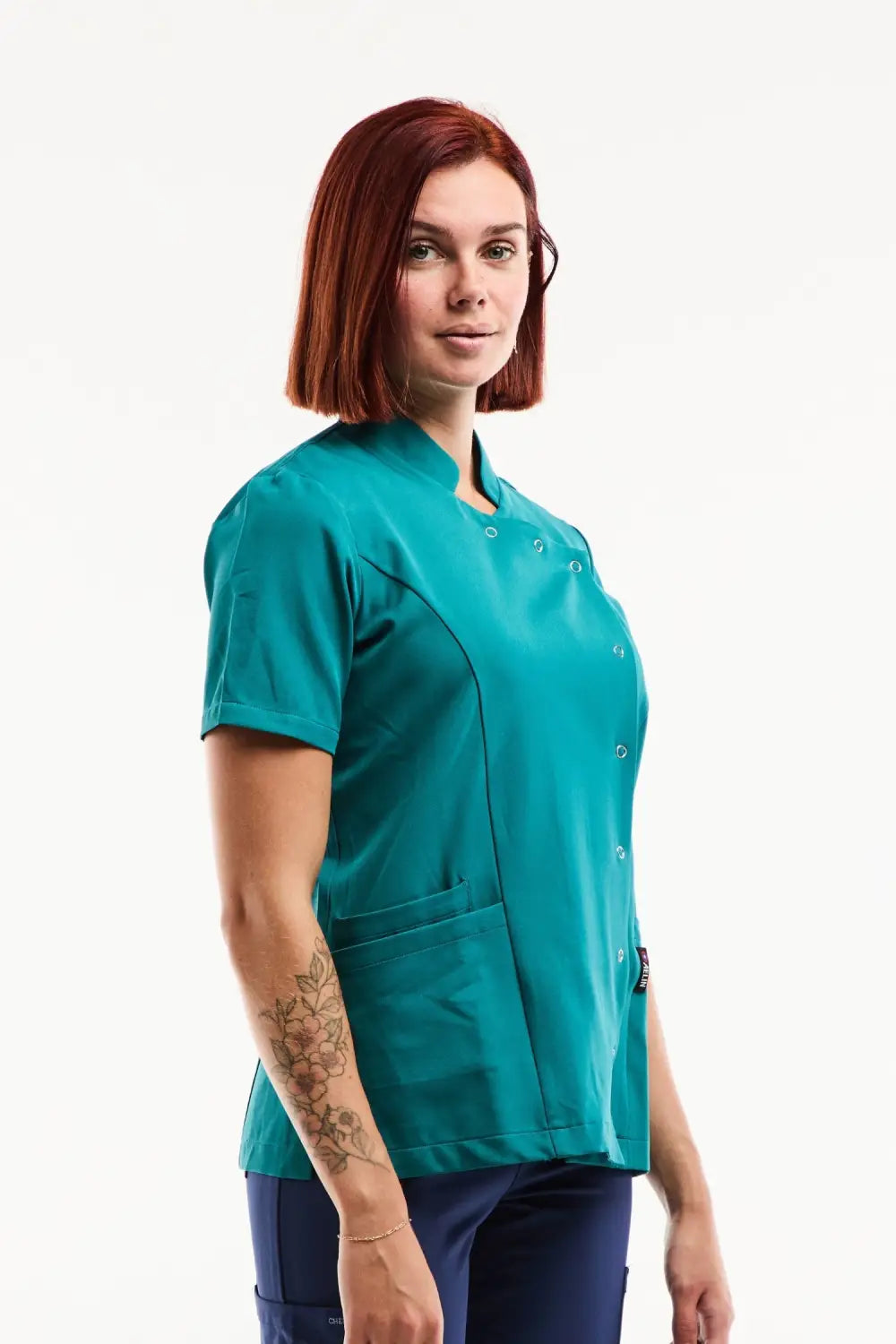 Aelin Aurelia Blouse Médicale Femme Bleu Turquoise Stretch