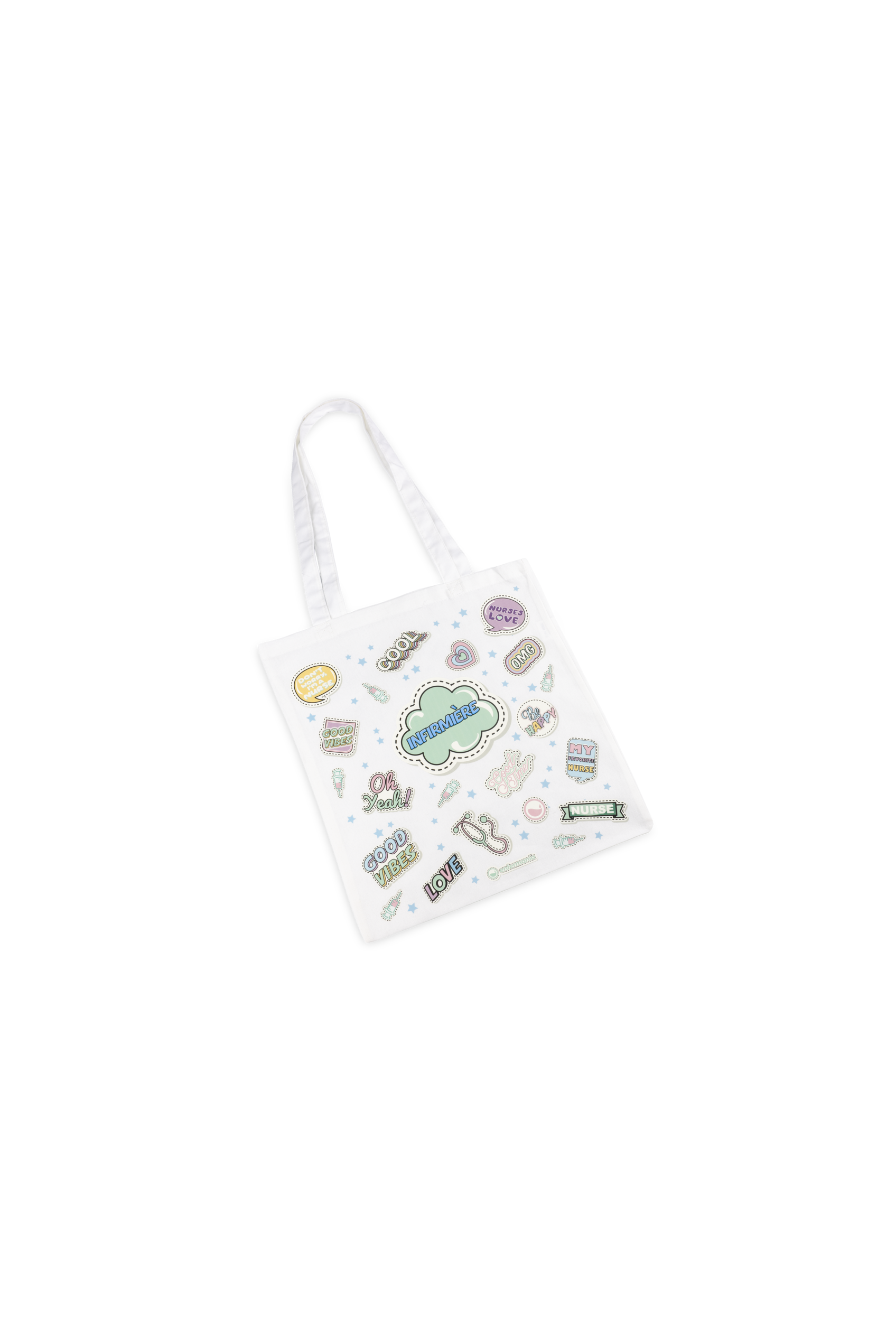Enfermania Stickers Collection tote bag blanc personnalisable coton