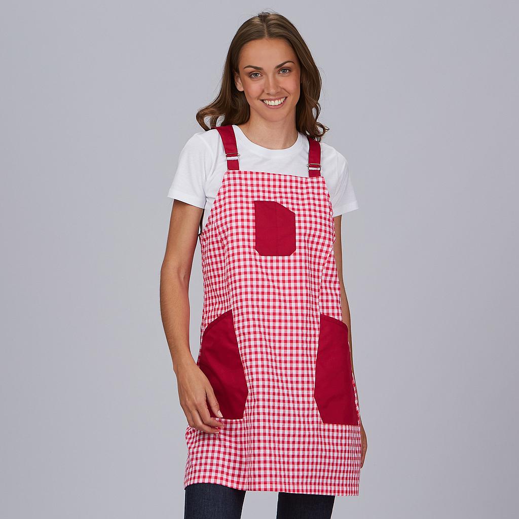 GARY'S Vichy chasuble bambula fuchsia taille S