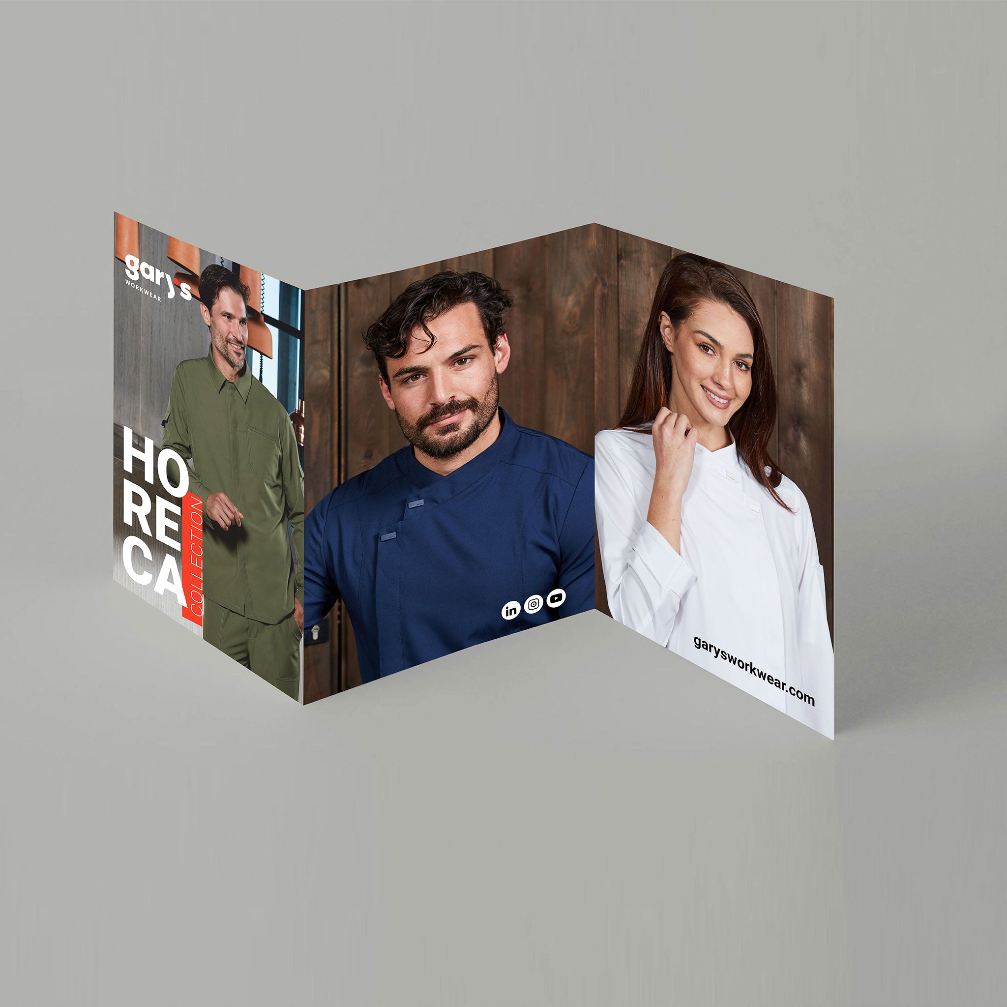 GARY'S Horeca triptyque carton imprimé pour vitrine
