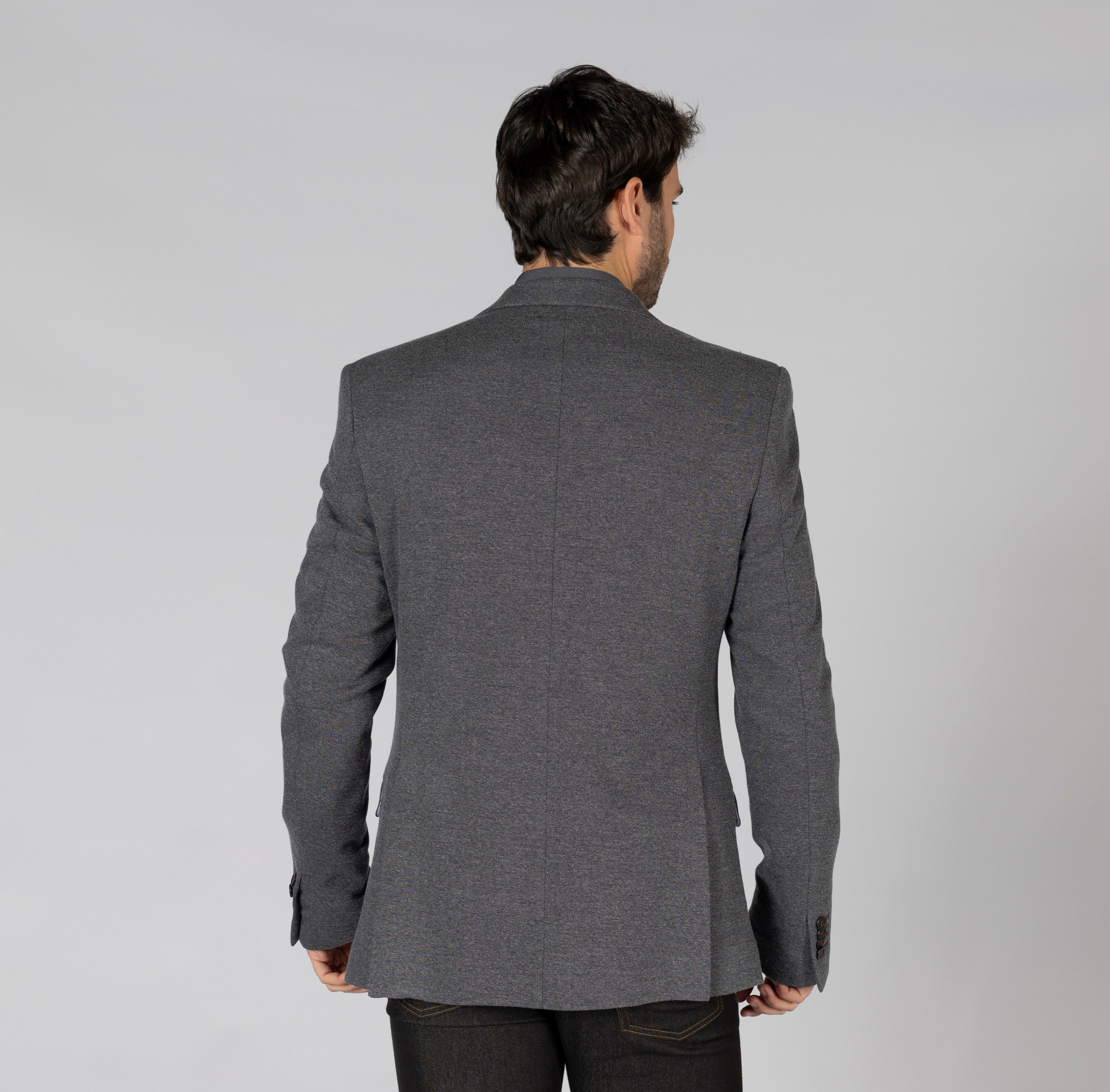 Gary's Blazer homme 2 boutons slim gris marengo laine