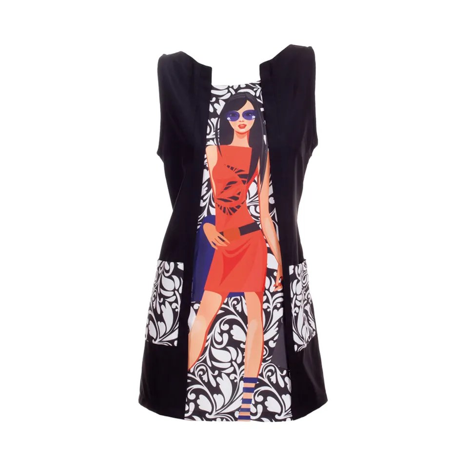 GARY'S Pasarela Robe Noire Sans Manches