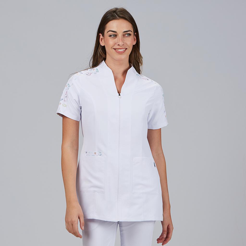 Gary's Dunia Blouse médicale femme blanche manches courtes