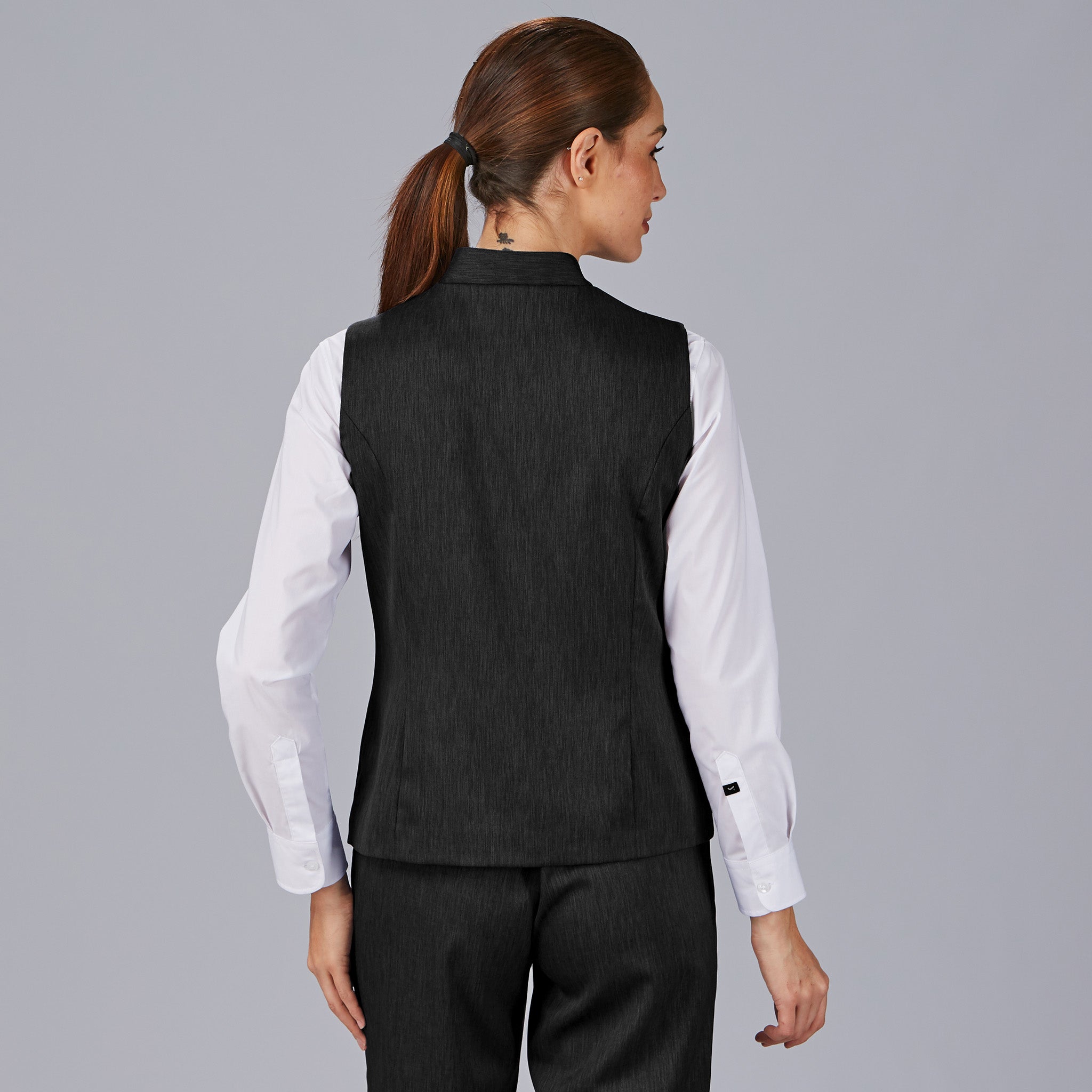 GARY'S Carrasco gilet femme noir col mao stretch