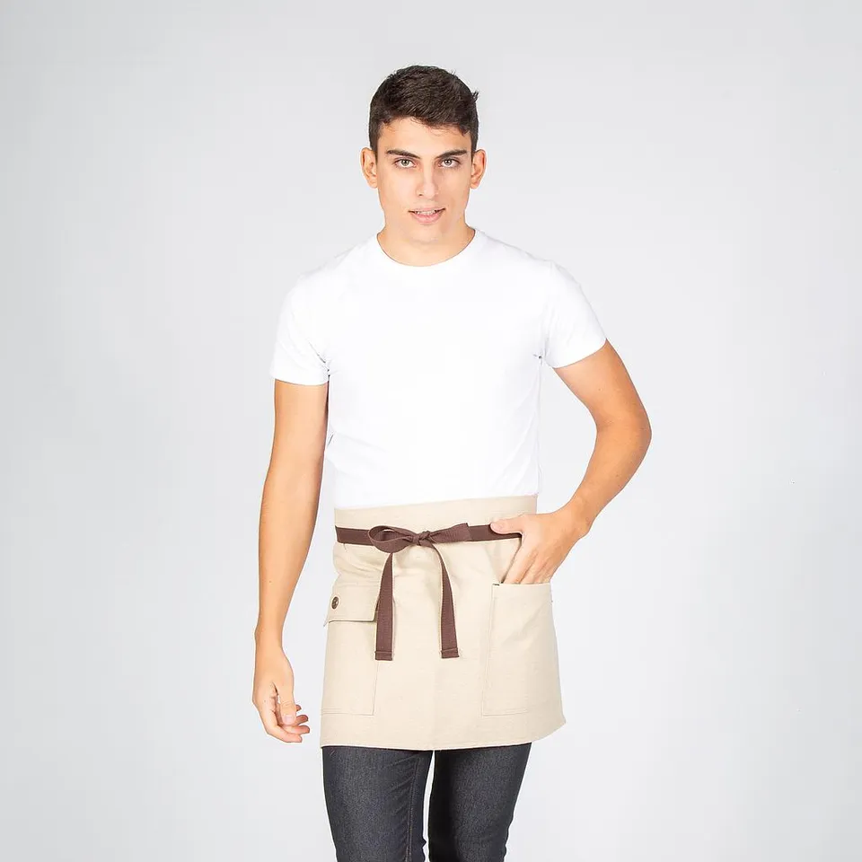 Gary's Aprons tablier court beige 40x68 cm à poches