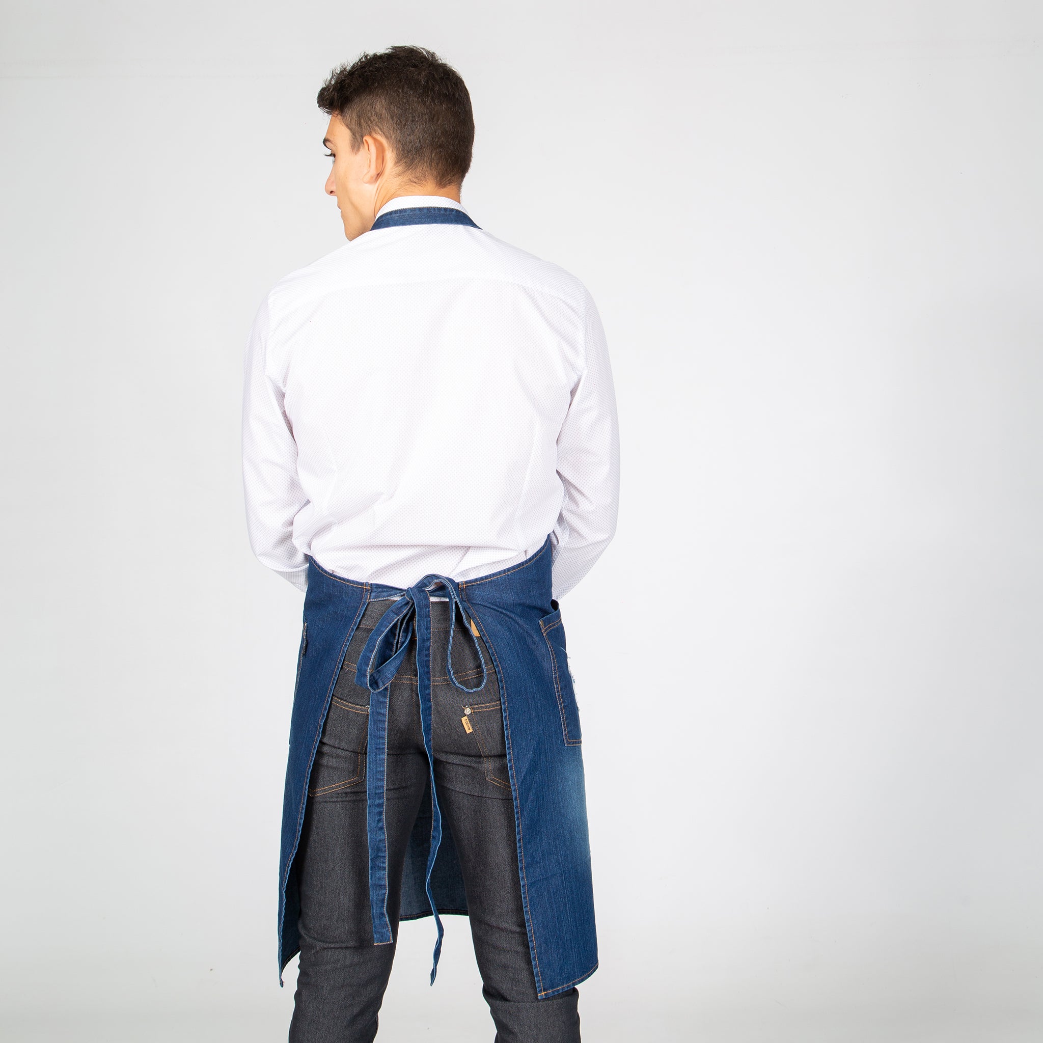 Gary's tablier à bavette denim indigo 80x82 cm