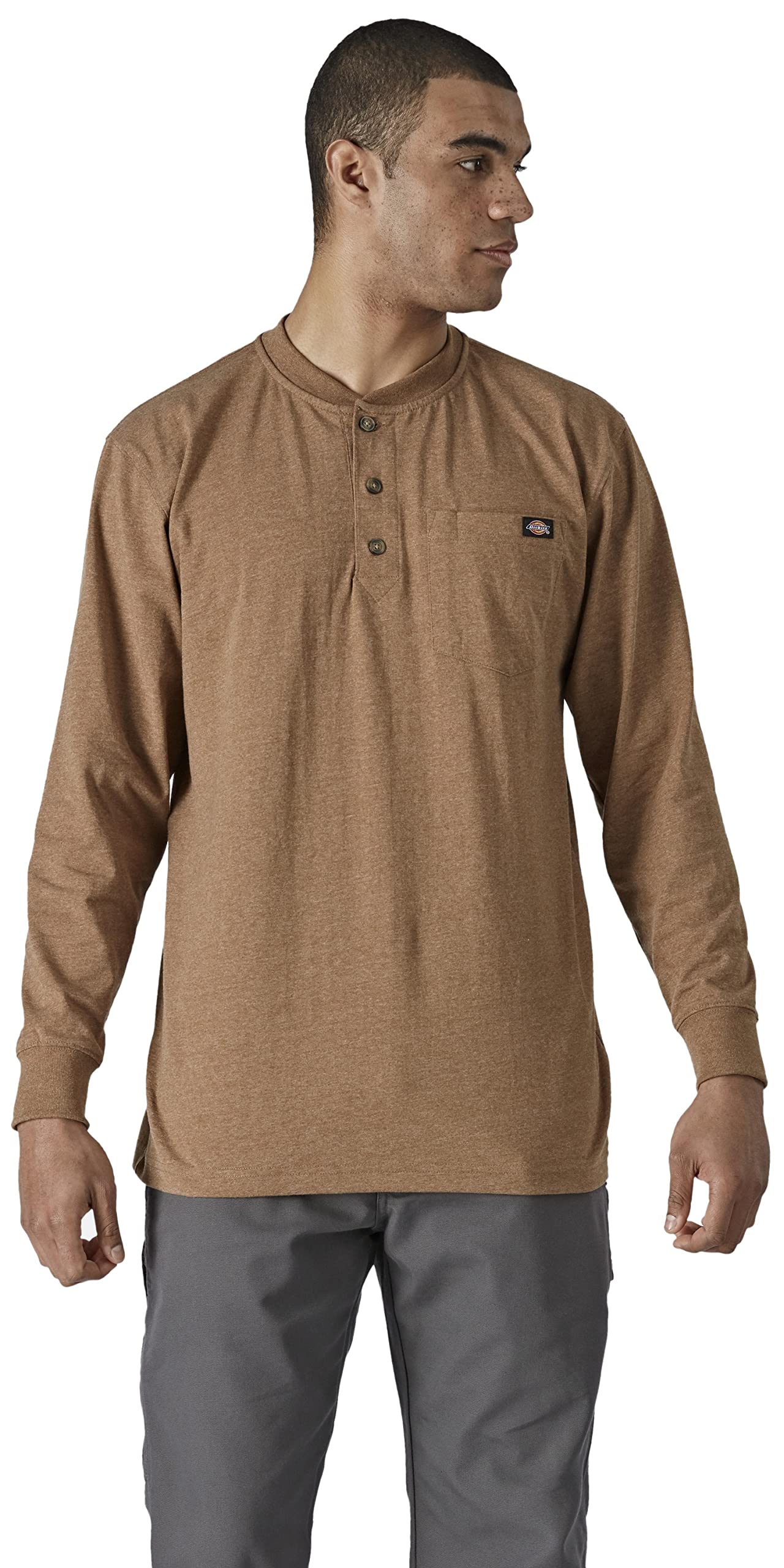 Dickies Chemises Henley Manches Longues Brown Duck Épais