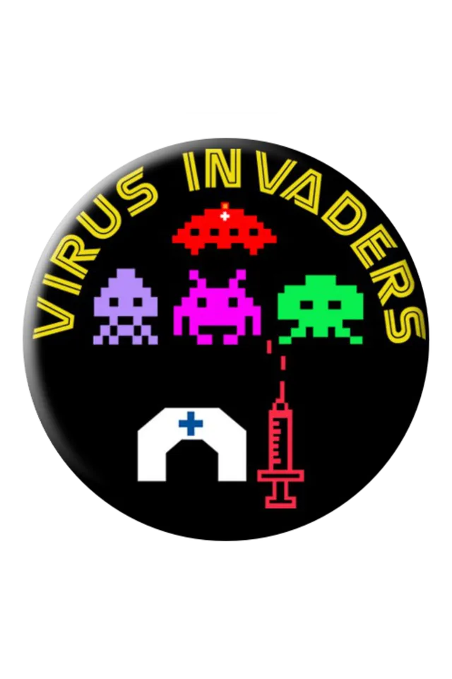 Enfermania Virus Invaders badge métal 38 mm