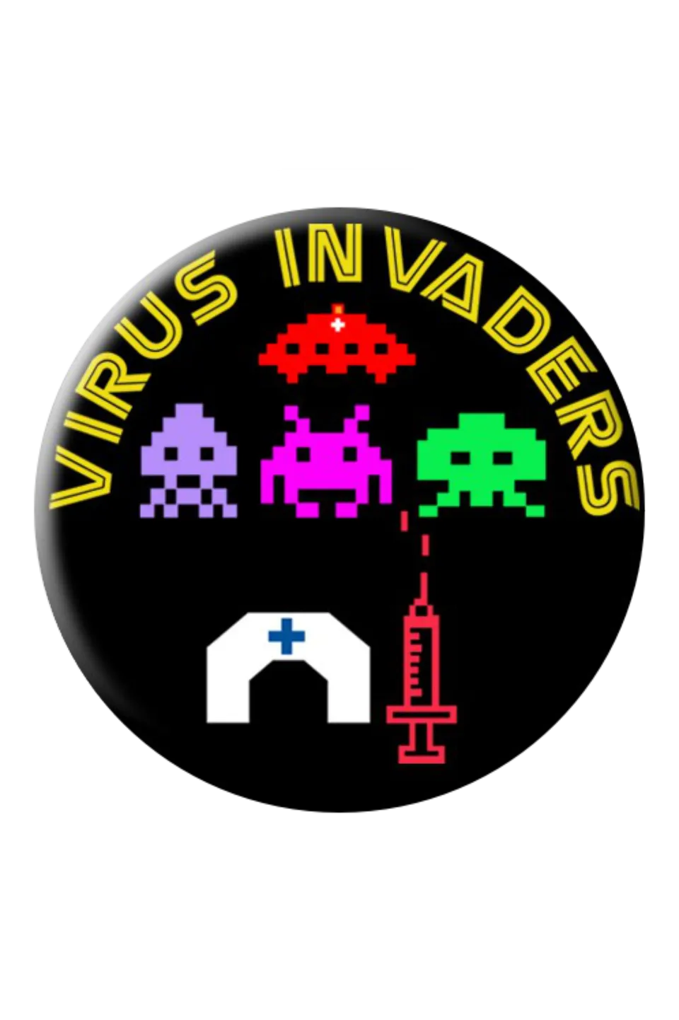 Enfermania Virus Invaders badge métal 38 mm