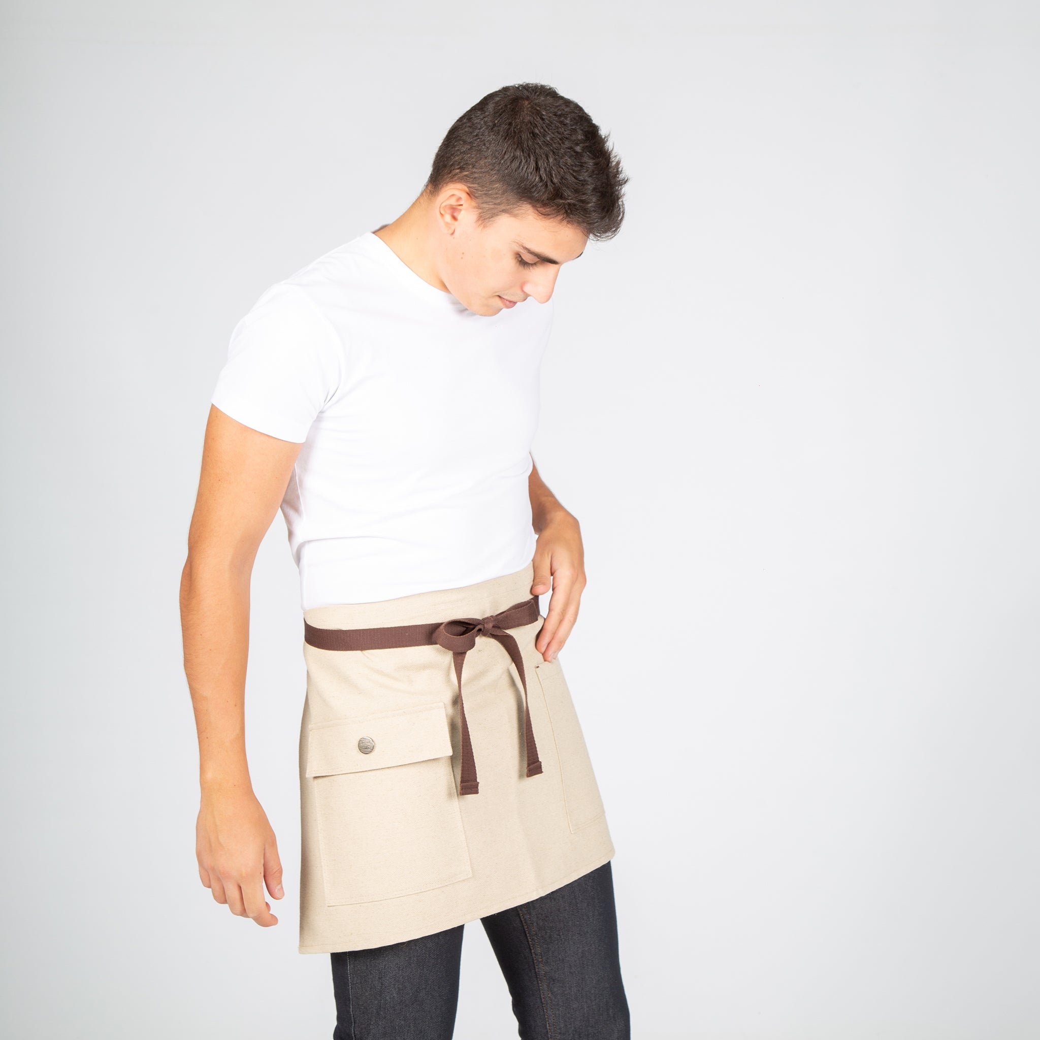 Gary's Aprons tablier court beige 40x68 cm à poches