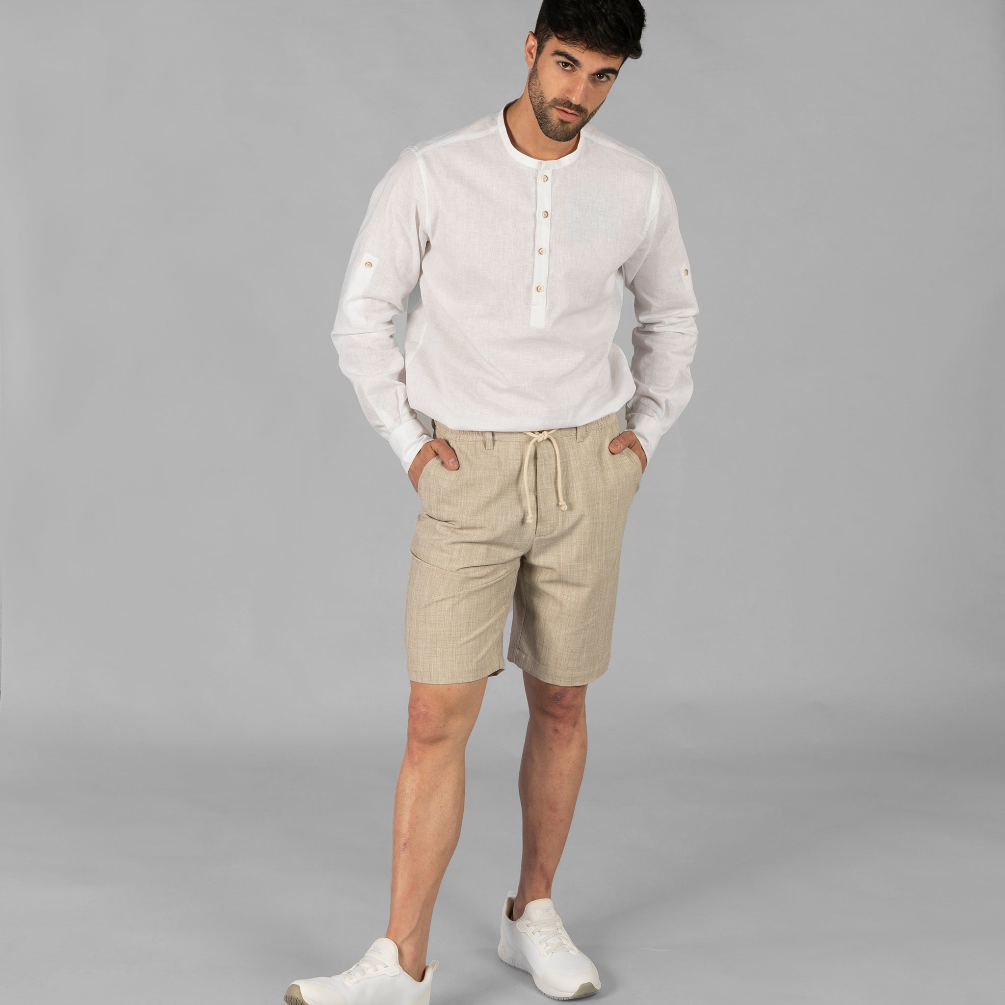 GARY'S bermuda homme beige taille élastique été