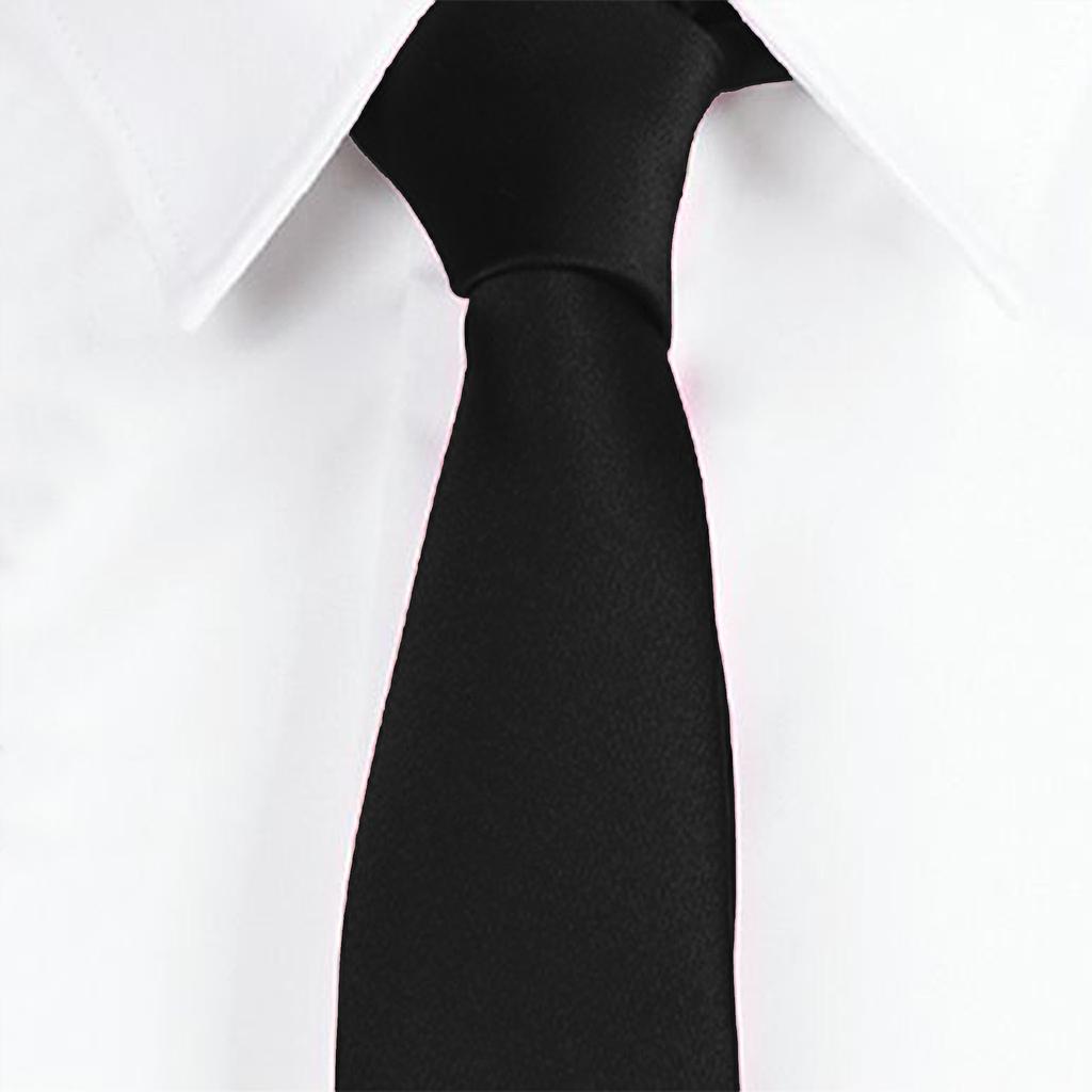 Gary's Add-Ons Cravate fine noire satin à nouer
