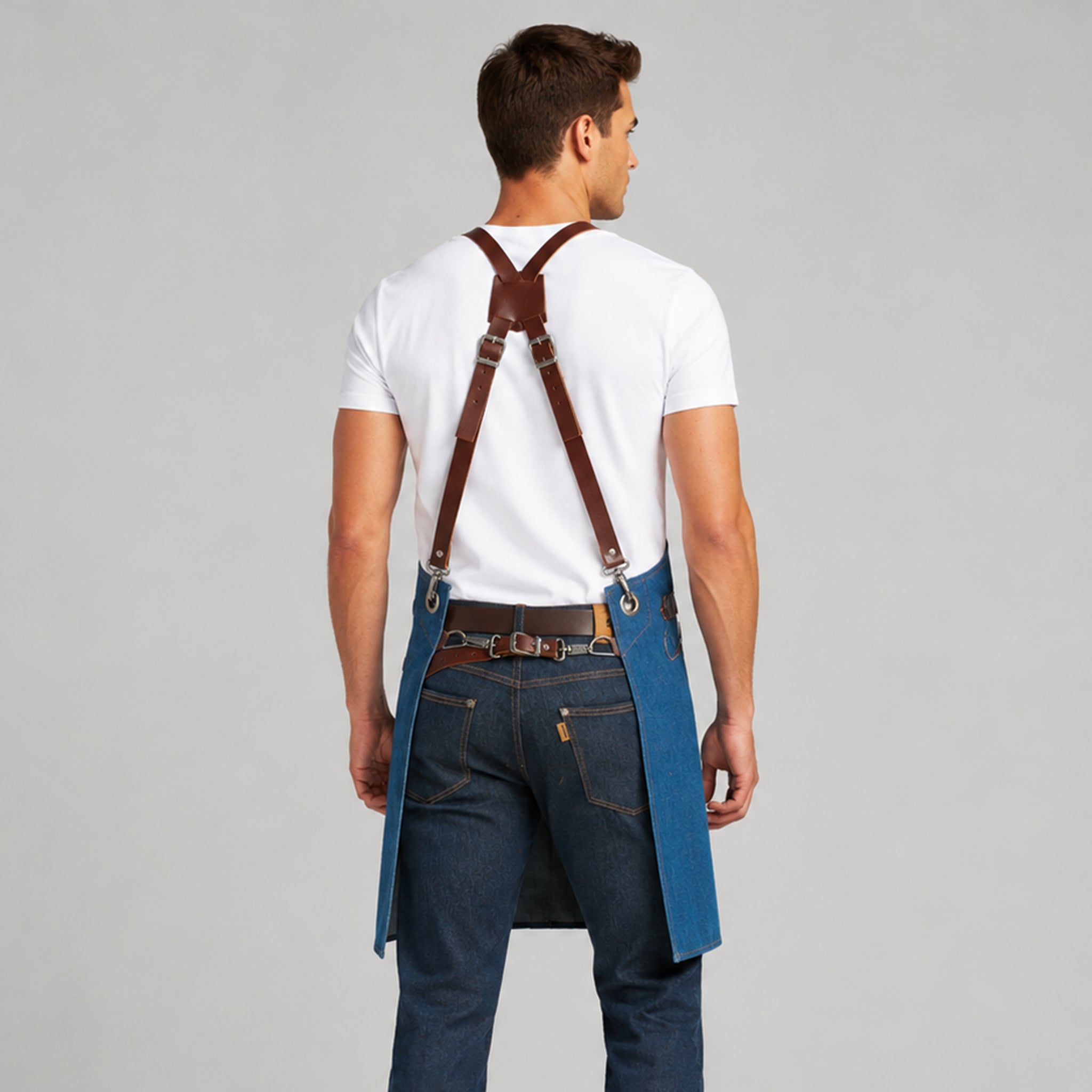 Gary's Colorado tablier bavette 75x80cm denim Tejano Azul
