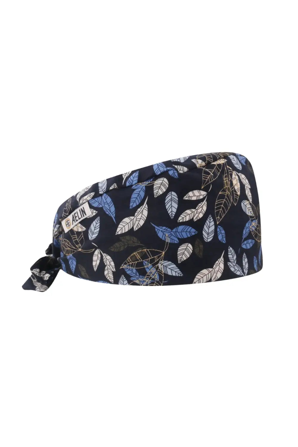 Aelin Paris calot de bloc bleu marine feuilles cheveux courts coton