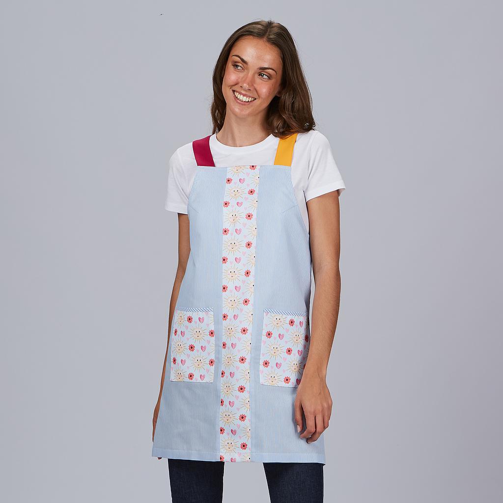 GARY'S Sun chasuble de travail vichy bleu clair 70 cm