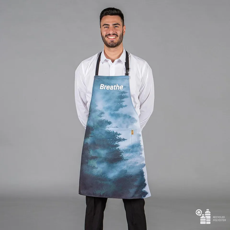 GARY'S Aprons tablier bavette imprimé recyclé 80x68 cm