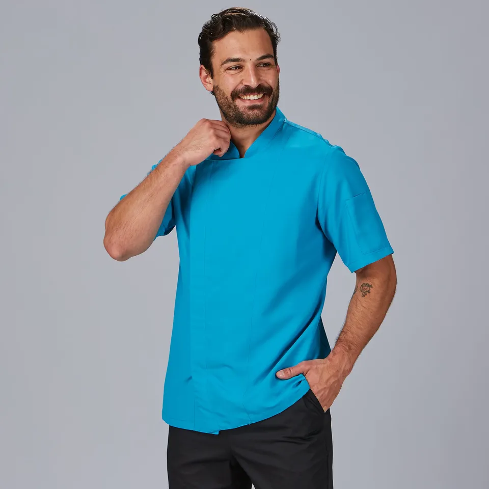 Gary's veste cuisine Rivera homme blanche manches courtes