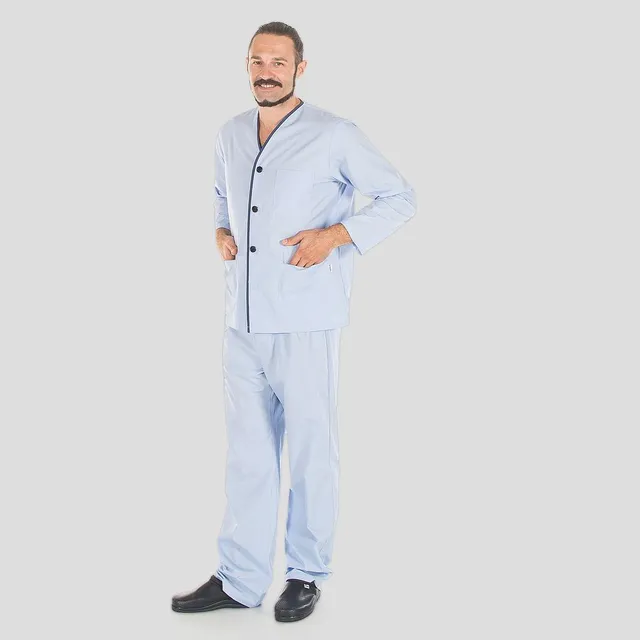 Gary's Sets pyjama médical patient bleu clair blouse pantalon
