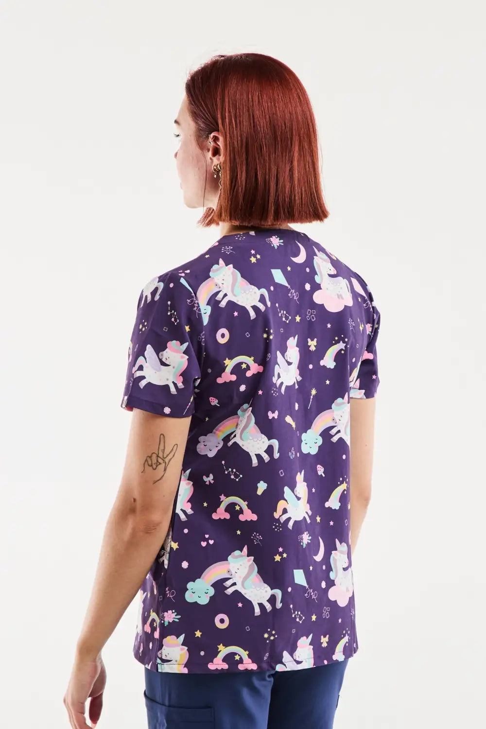 Aelin Serena Tunique Stretch Motifs Magiques Violet Femme