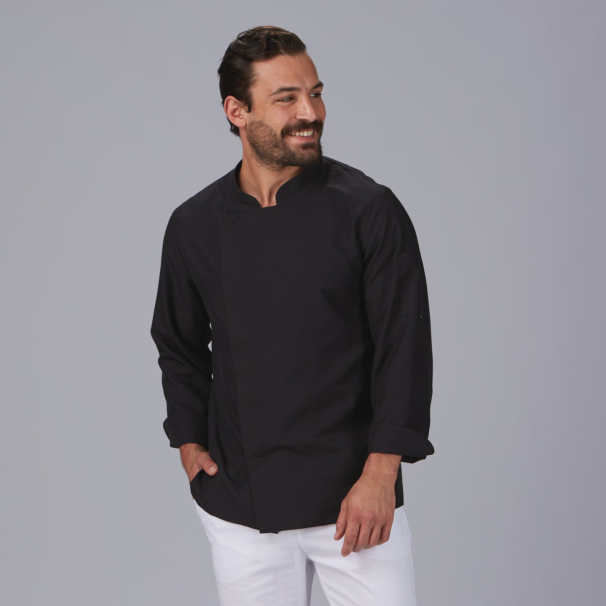 GARY'S Vidal veste cuisine homme noire manches longues