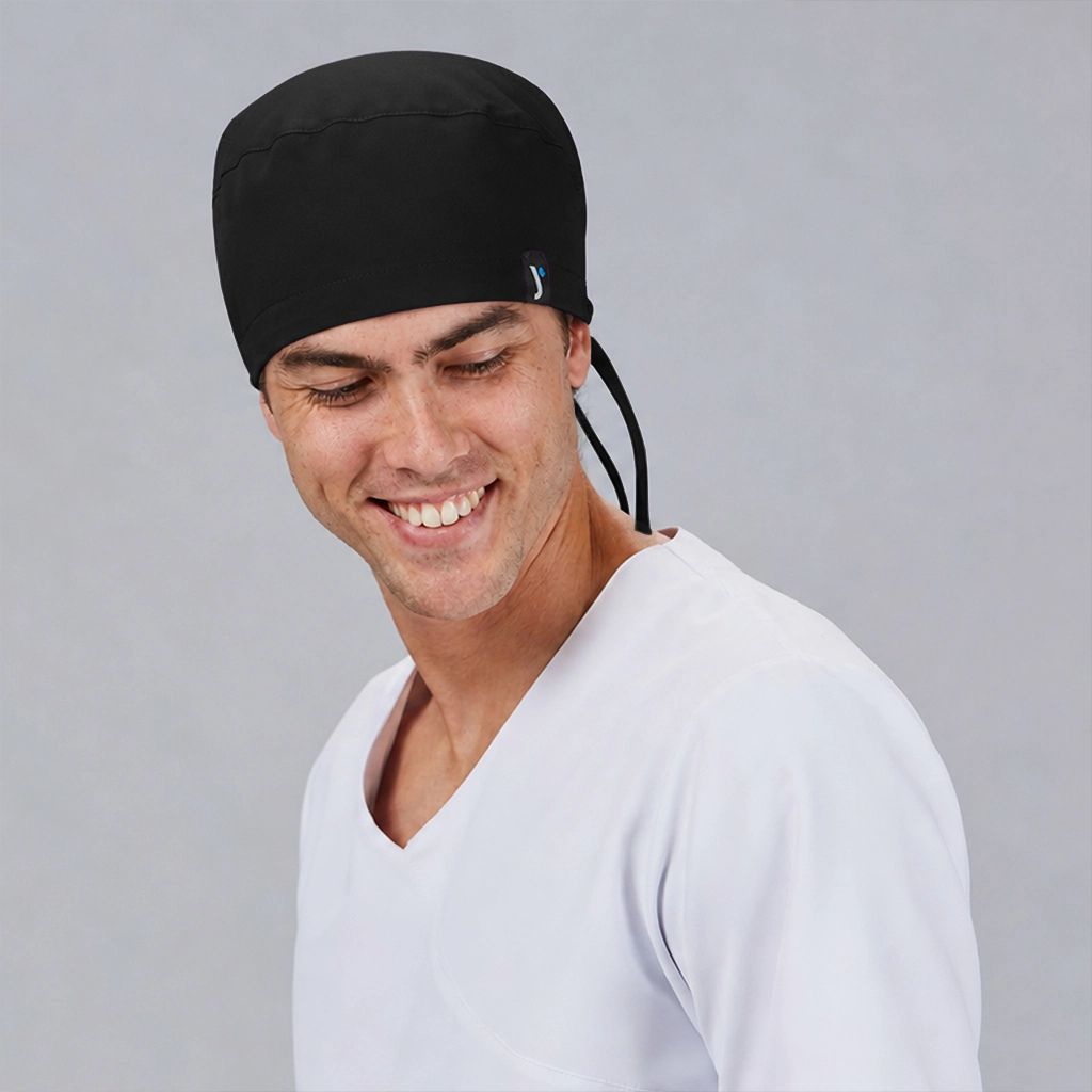 GARY'S Calot Chirurgien Noir Microfibre Liens