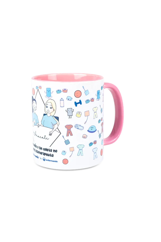 Enfermania Regalos Eres Fisioterapeuta tasse céramique rose 350 ml