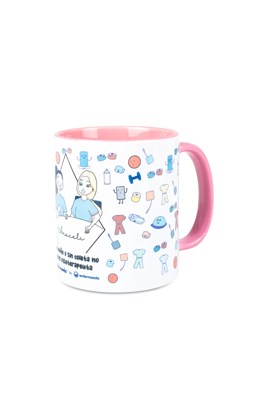 Enfermania Regalos Eres Fisioterapeuta tasse céramique rose 350 ml