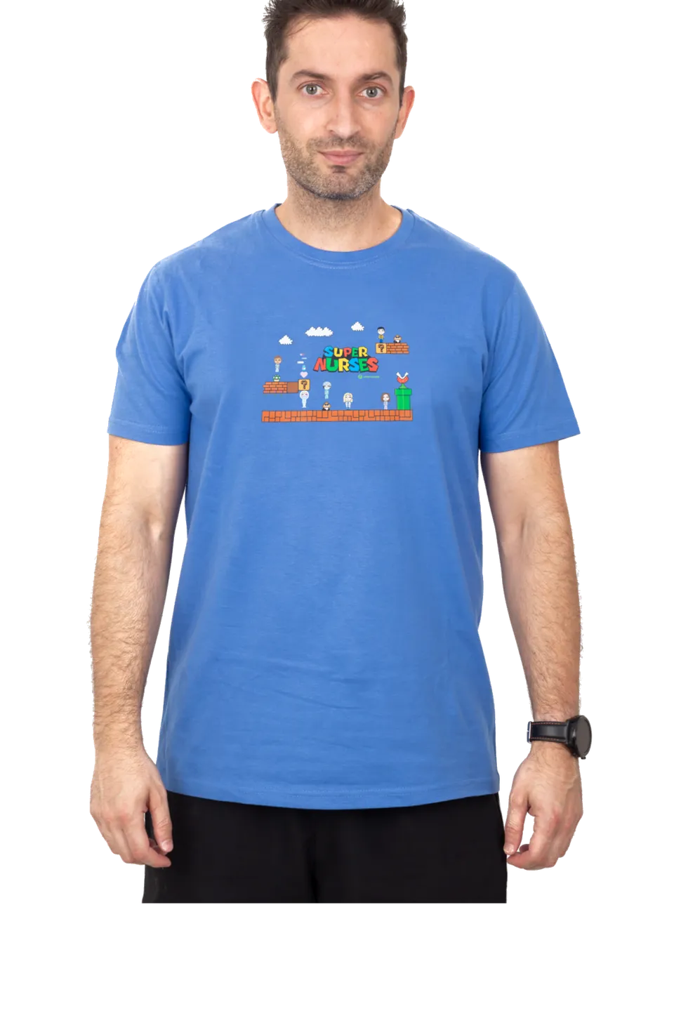 Enfermania Ropa T-shirt homme bleu classique taille L