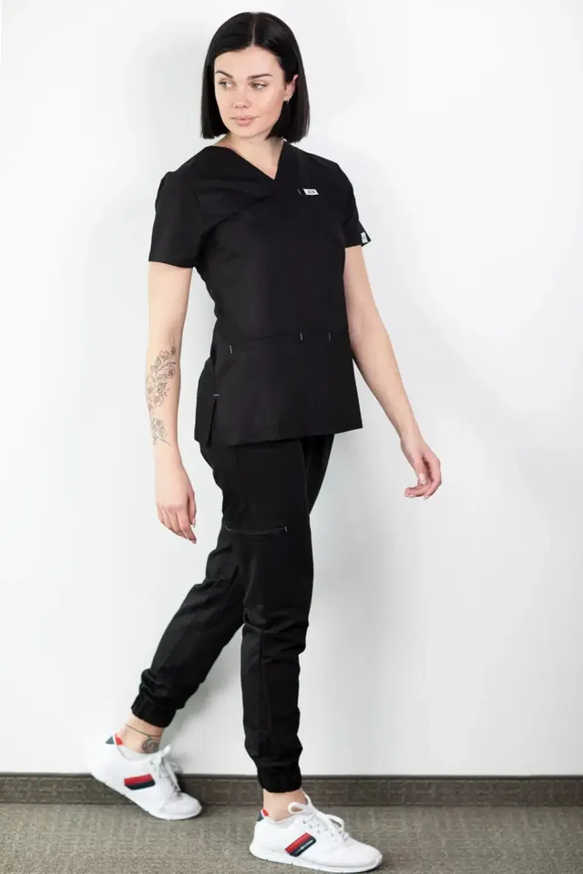 Aelin Slimfit New tenue médicale noir 2 pièces