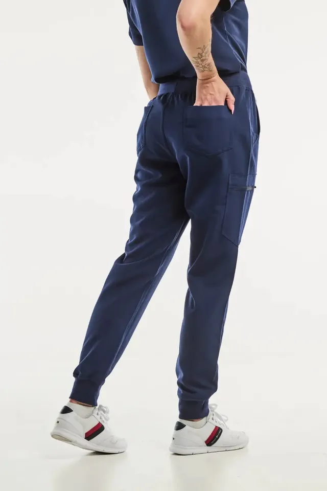 Aelin Paris pantalon médical femme bleu marine stretch 4 poches