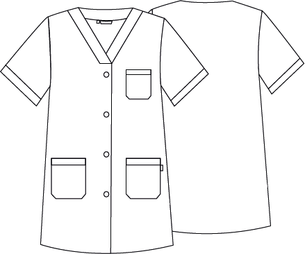 Gary's blouse médicale vichy col V boutons bleu