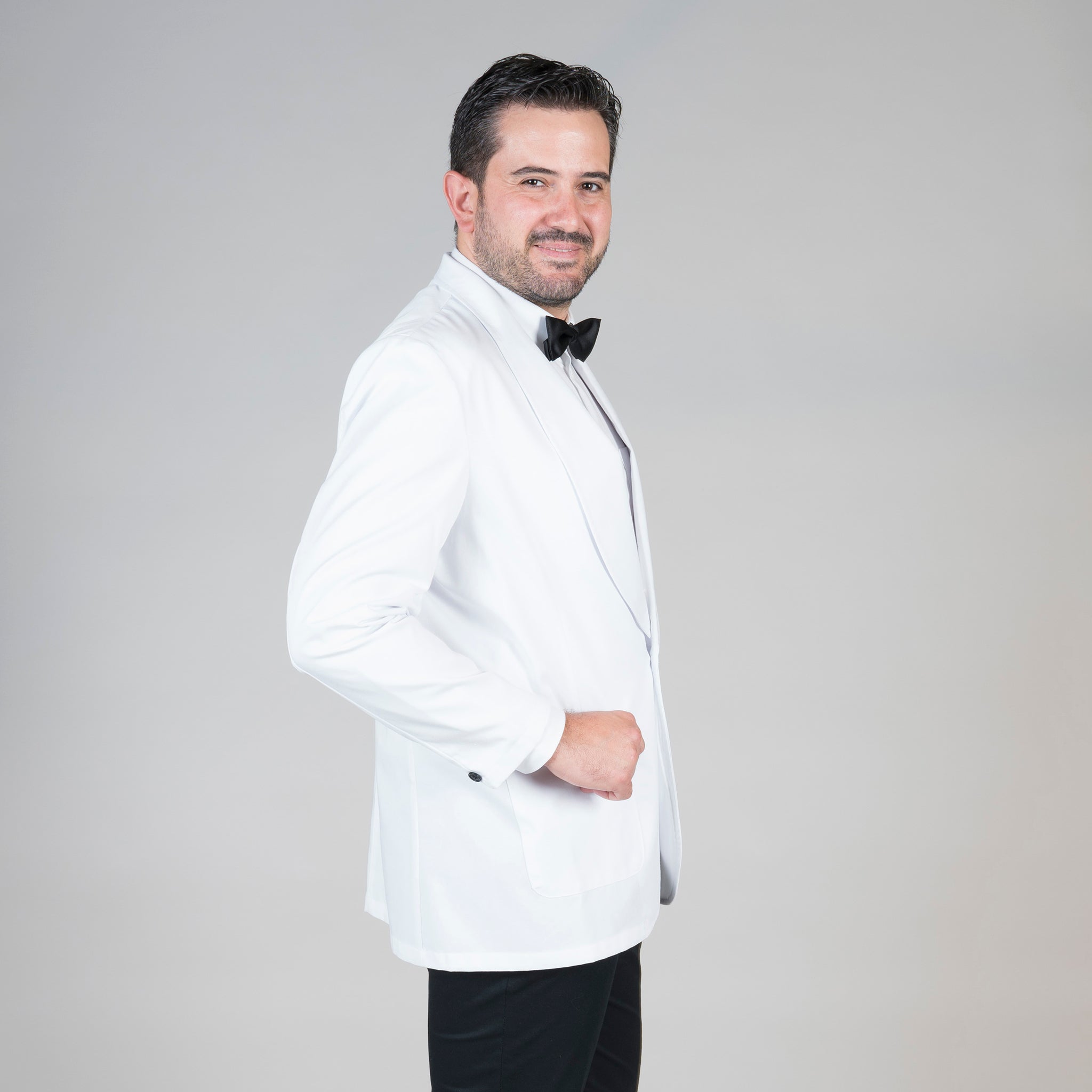 Gary's Smoking veste serveur blanche 1 bouton