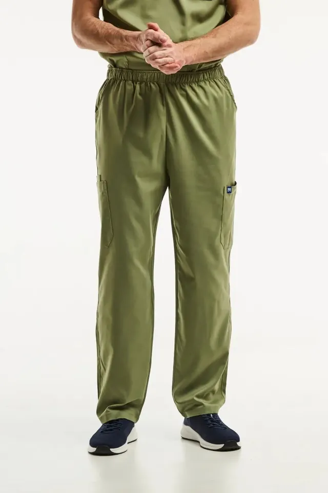 Aelin LUCA pantalon médical homme vert olive stretch