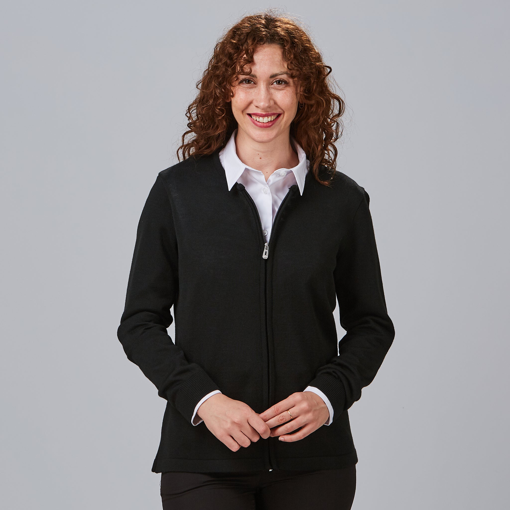 Gary's Knit cardigan femme zippé grosse maille noir marine