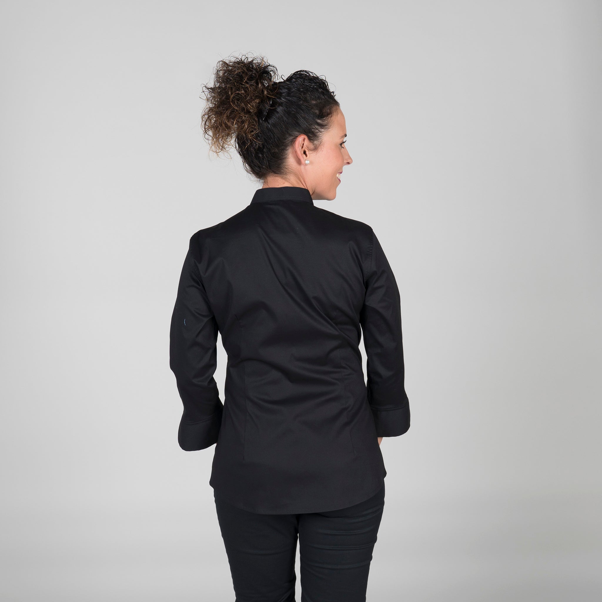 GARY'S Blouse coton col mao 3/4 noir taille XS