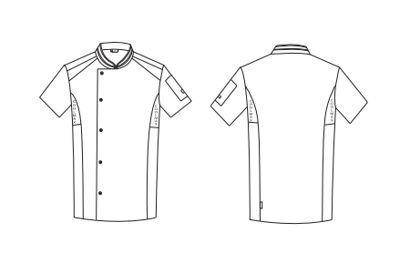 GARY'S Carites veste chef homme noire manches courtes