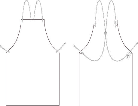 GARY'S tablier PVC rigide blanc 110x85 cm