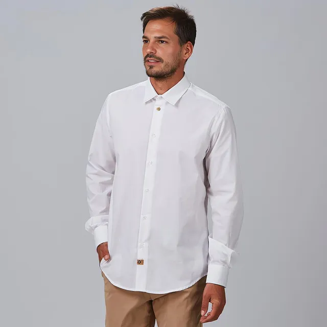 GARY'S Eliseo Slim Fit chemise homme blanc recyclé