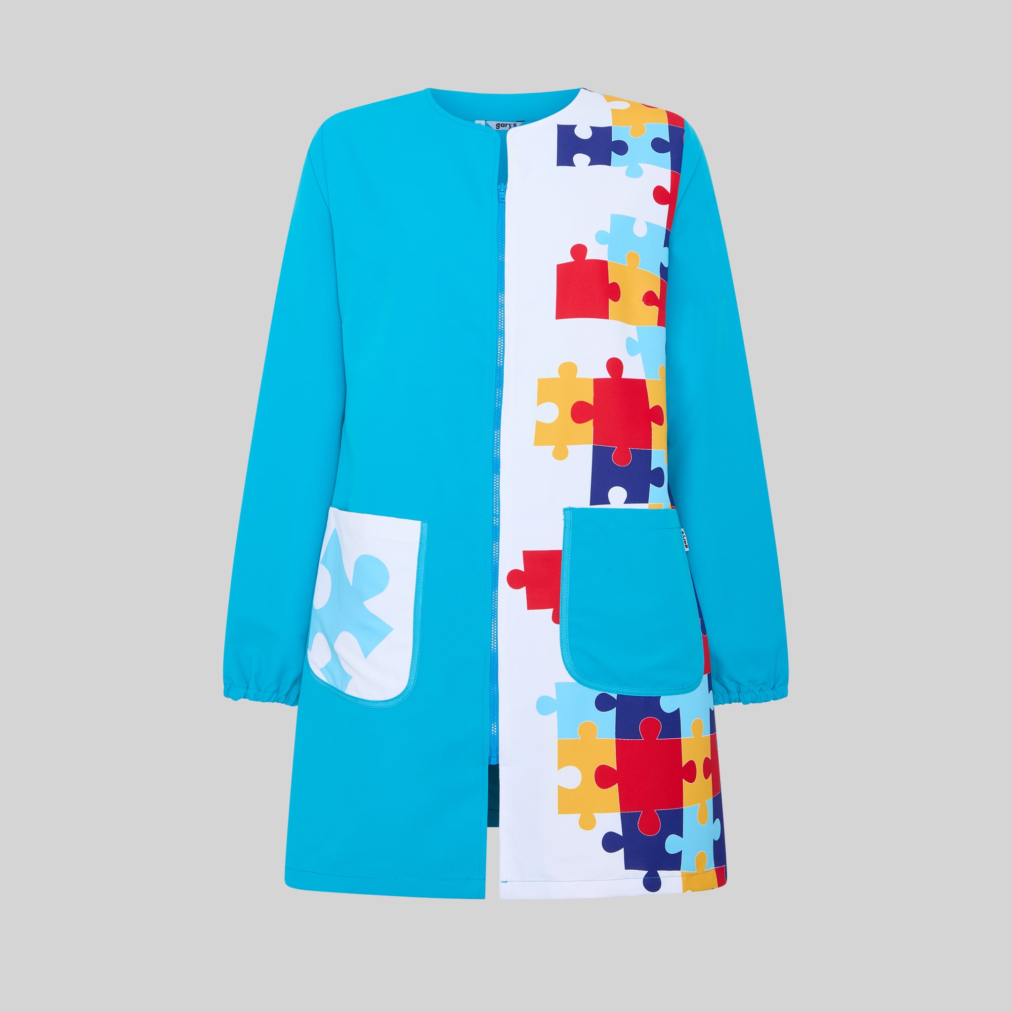 GARY'S Special Autism blouse travail turquoise zip