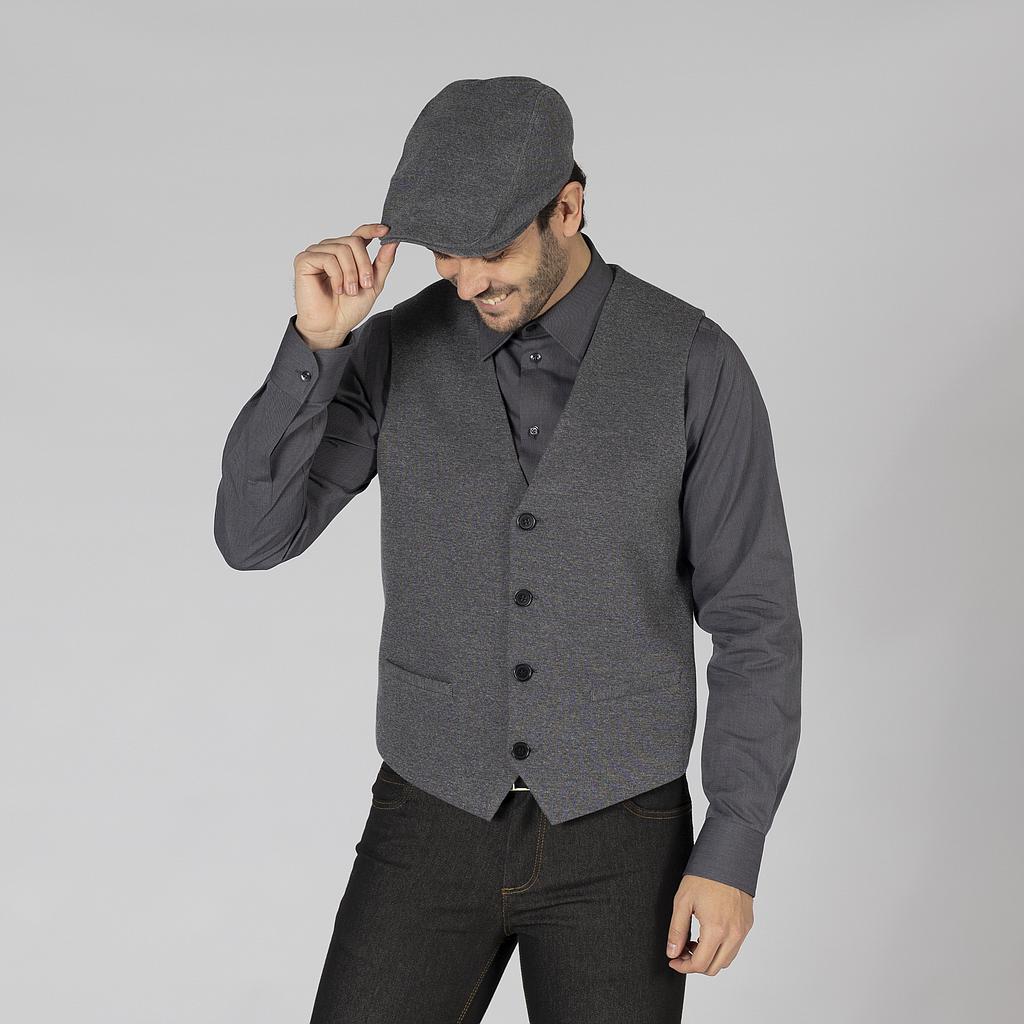 GARY'S Gilet Homme Gris Marengo Laine
