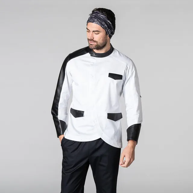 GARY'S Gil veste cuisine blanche manches longues XS