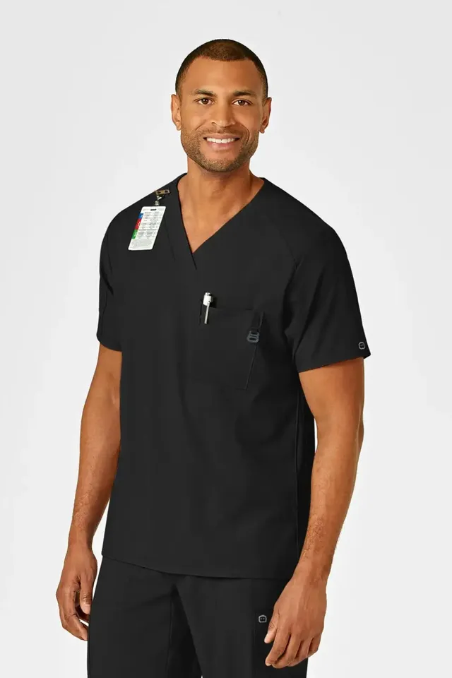 Aelin Noah W123 blouse médicale homme noire col V