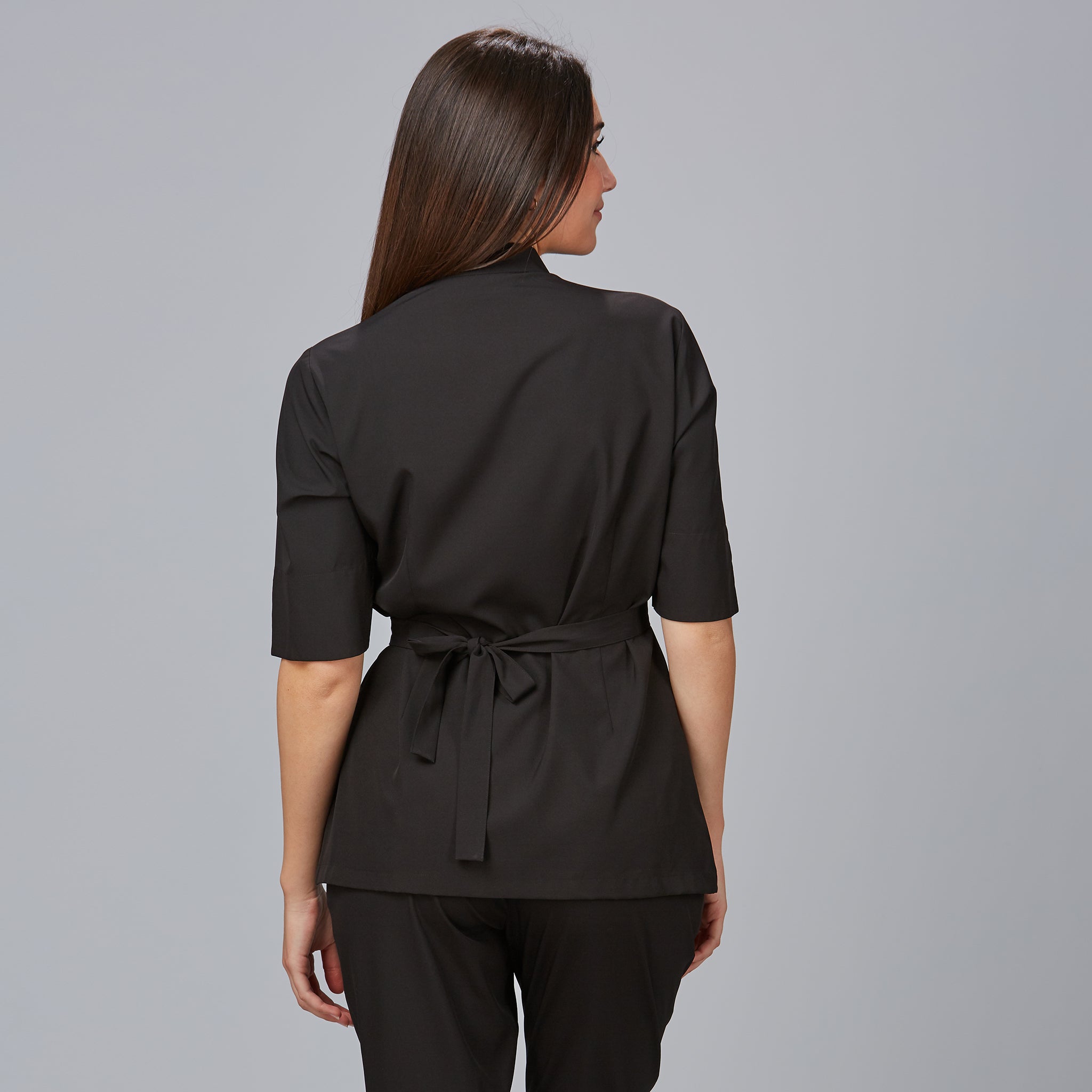 Gary's Cardota Kimono Blouse travail femme noire manches 3/4