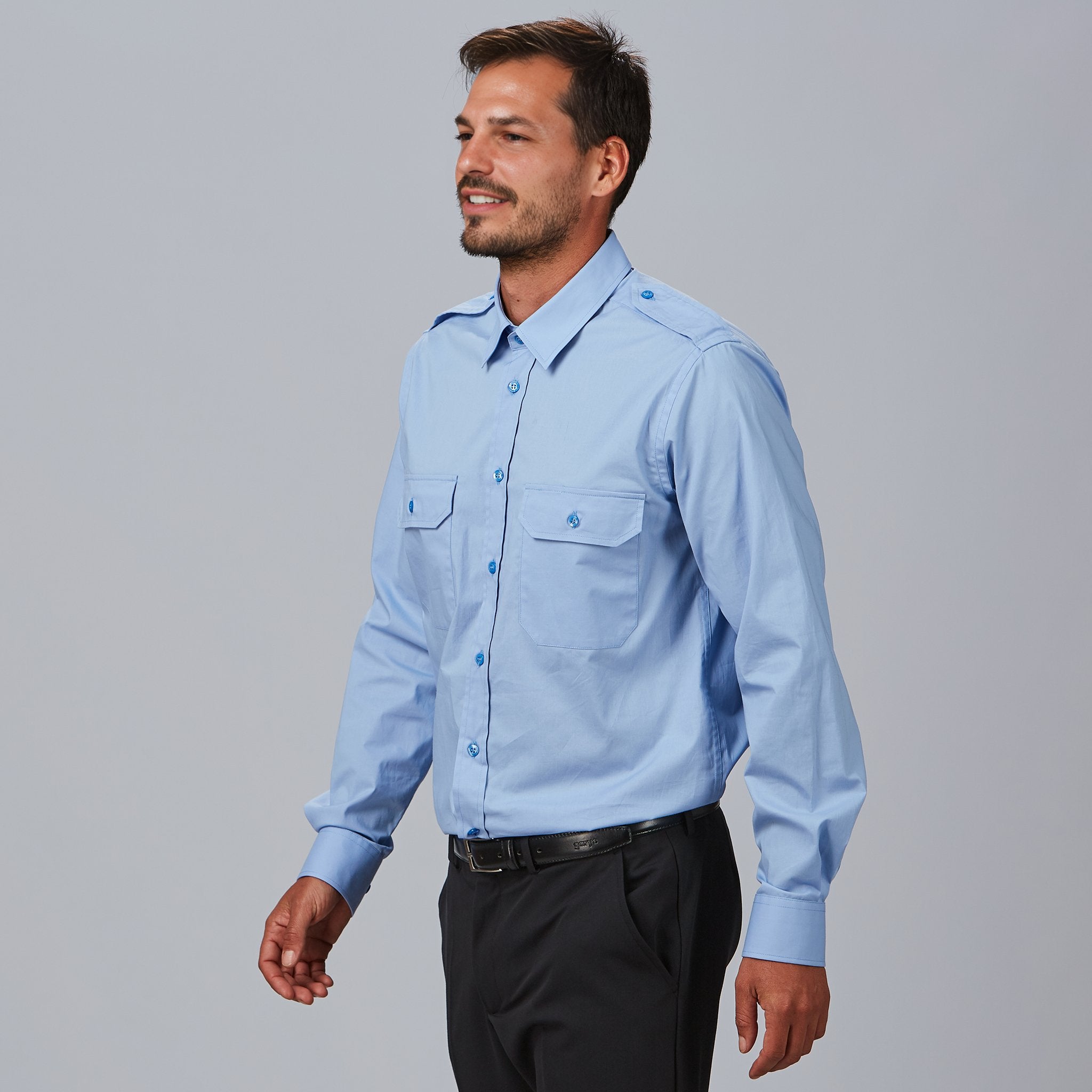 Gary's chemise unisexe blanche épaulettes ML