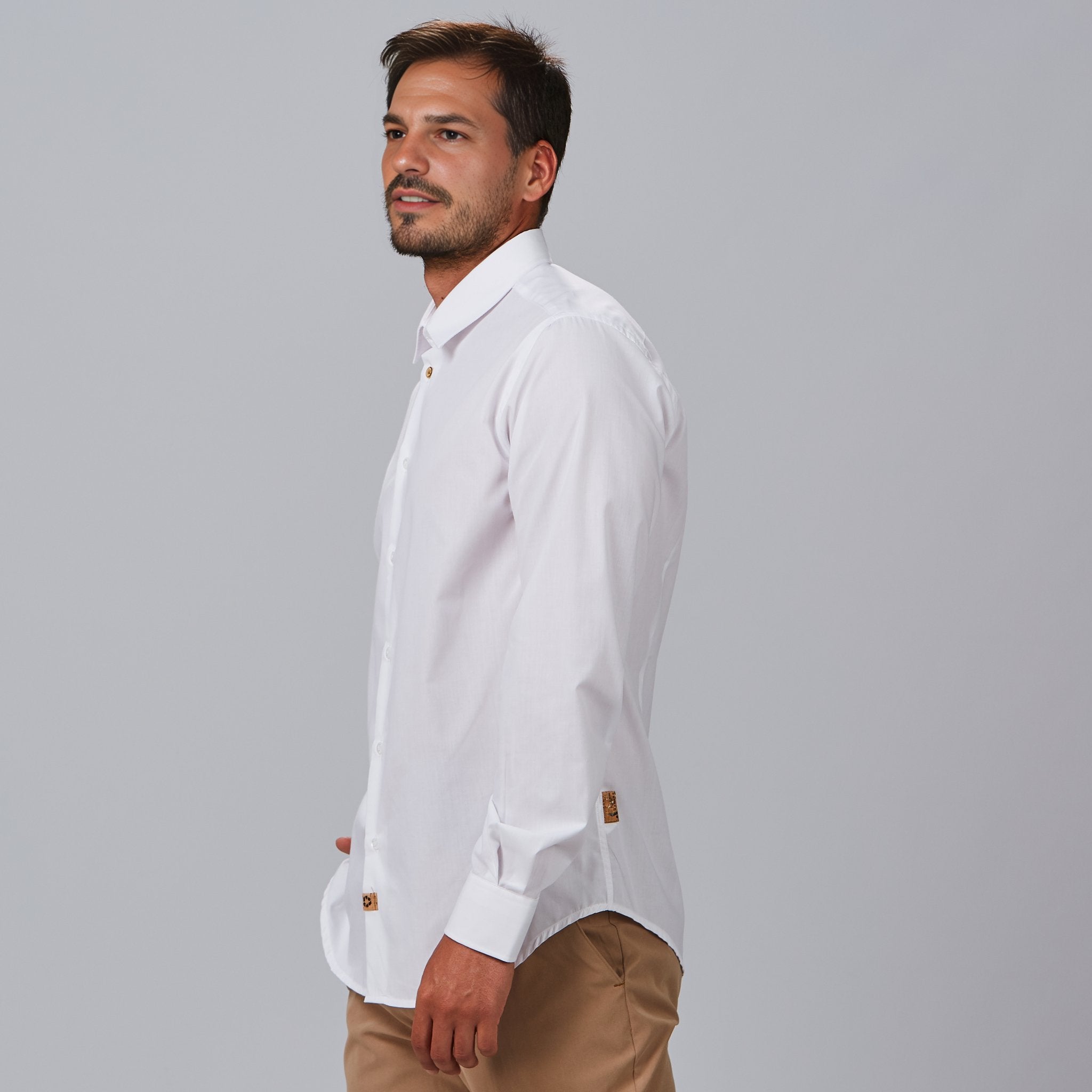 GARY'S Eliseo Slim Fit chemise homme blanc recyclé
