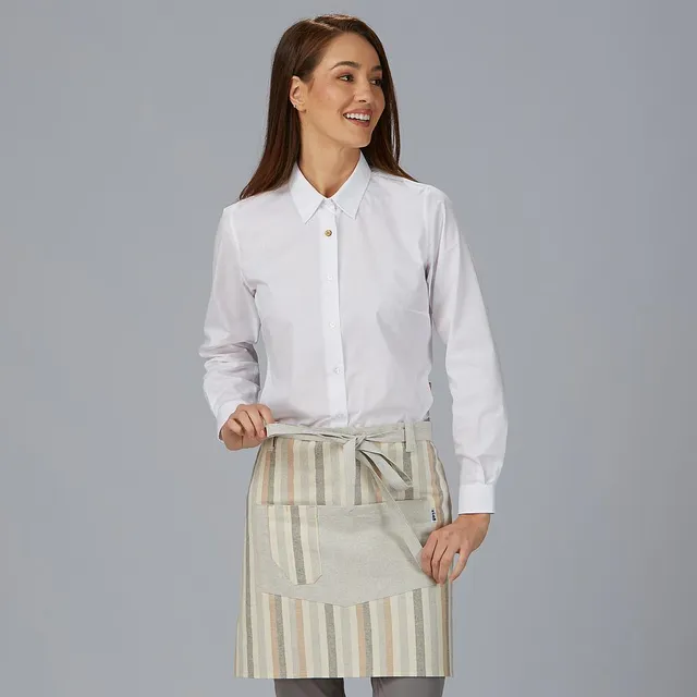 GARY'S Aprons tablier court rayé gris 45x74 cm
