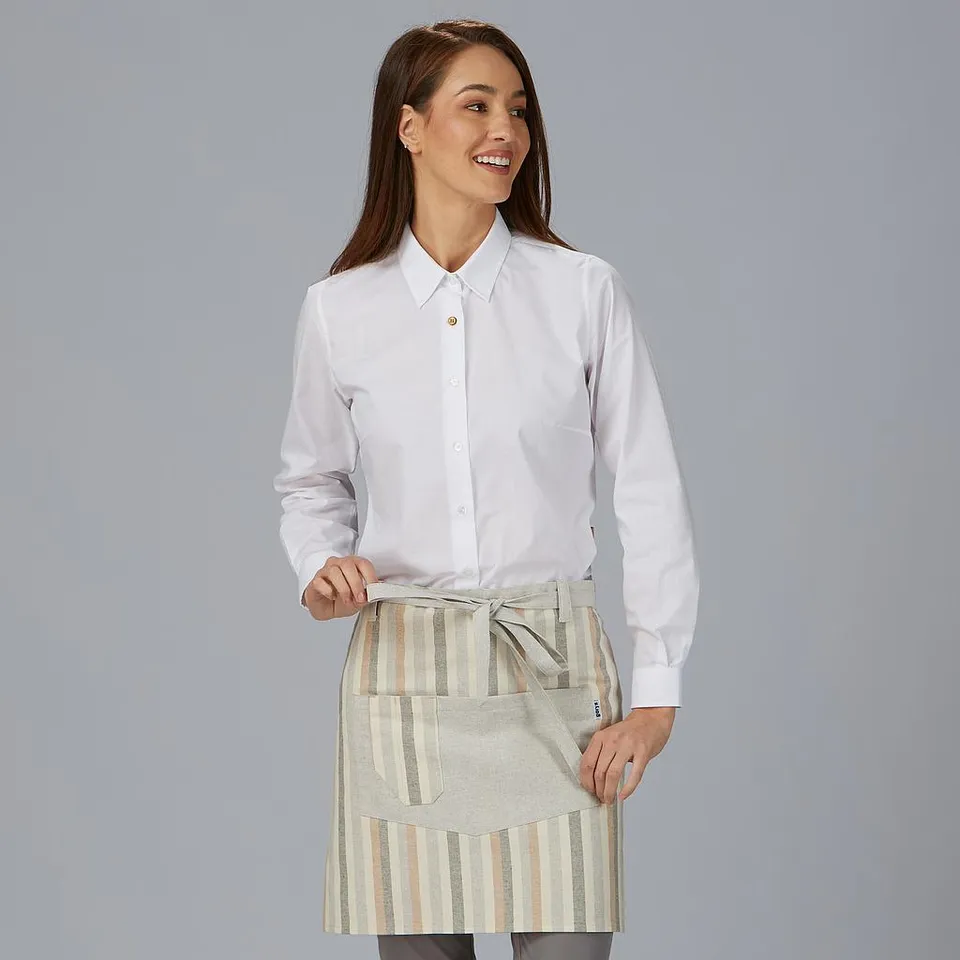 GARY'S Aprons tablier court rayé gris 45x74 cm