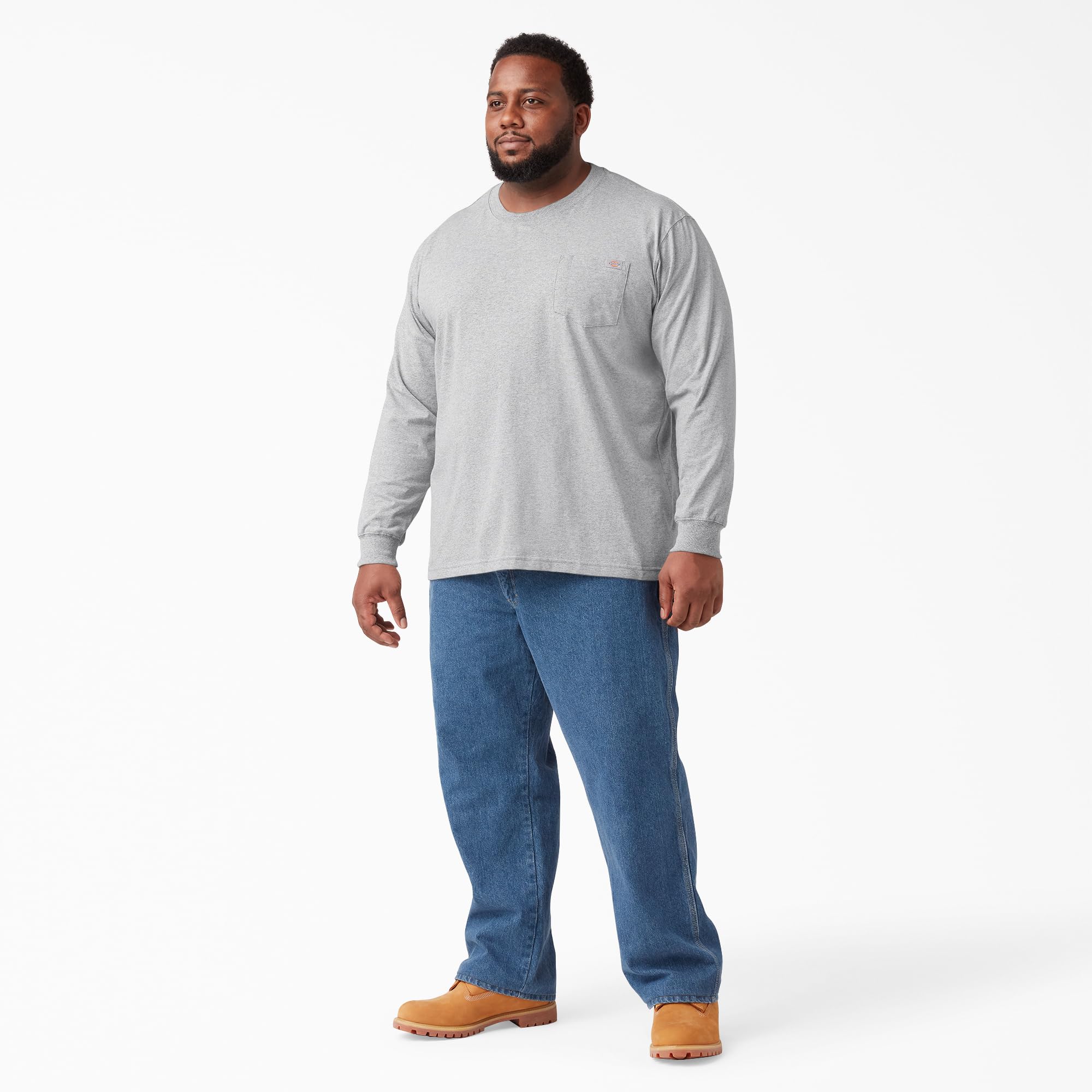 Dickies T-shirt manches longues gris chiné XL coton