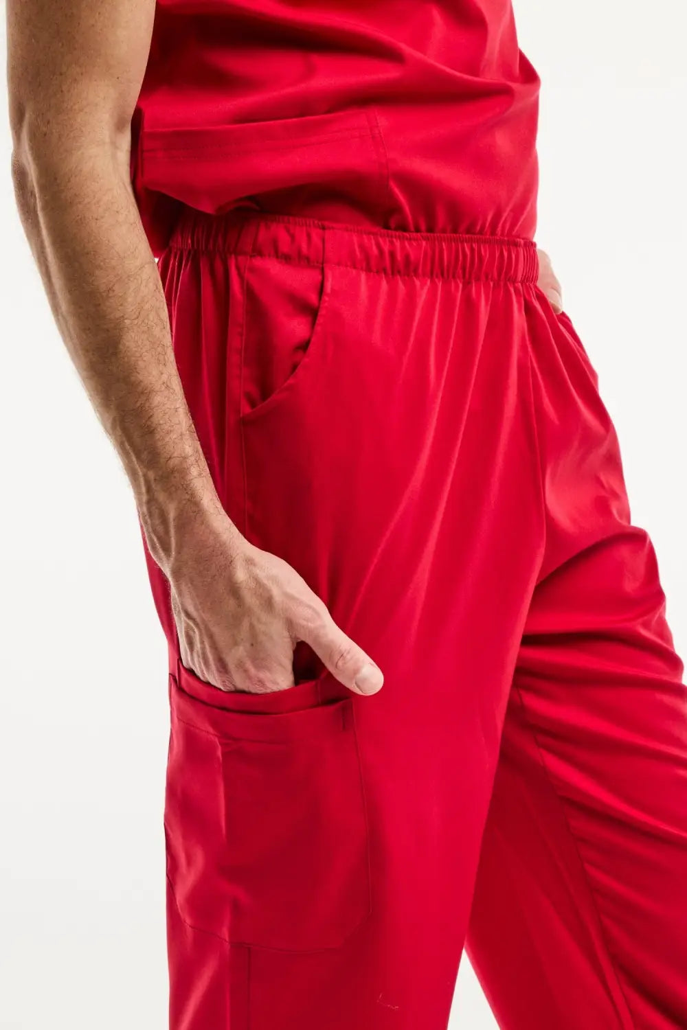 Aelin LUCA pantalon médical homme rouge stretch