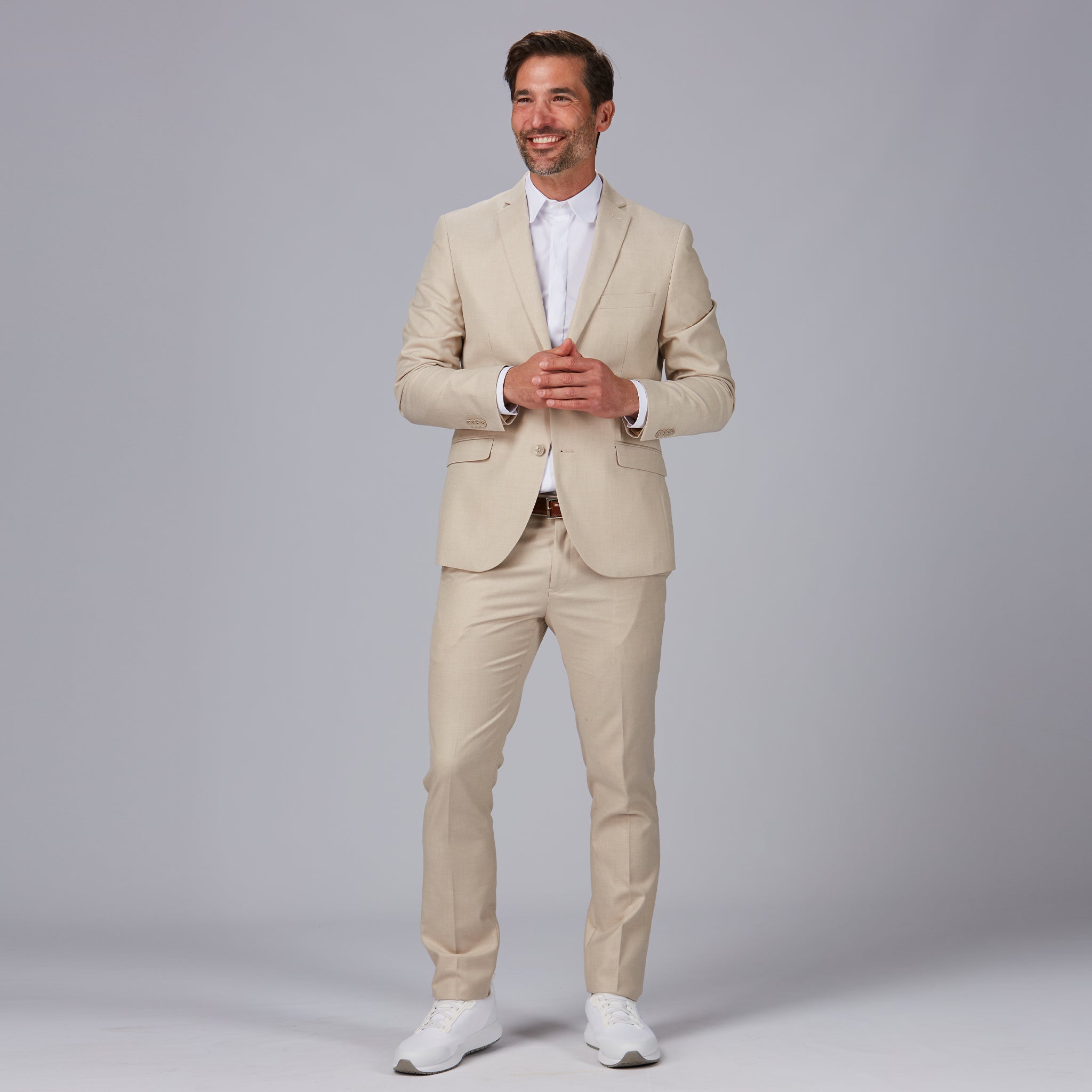 GARY'S Pantalon Homme Ceinture Stretch Noir Tailleur
